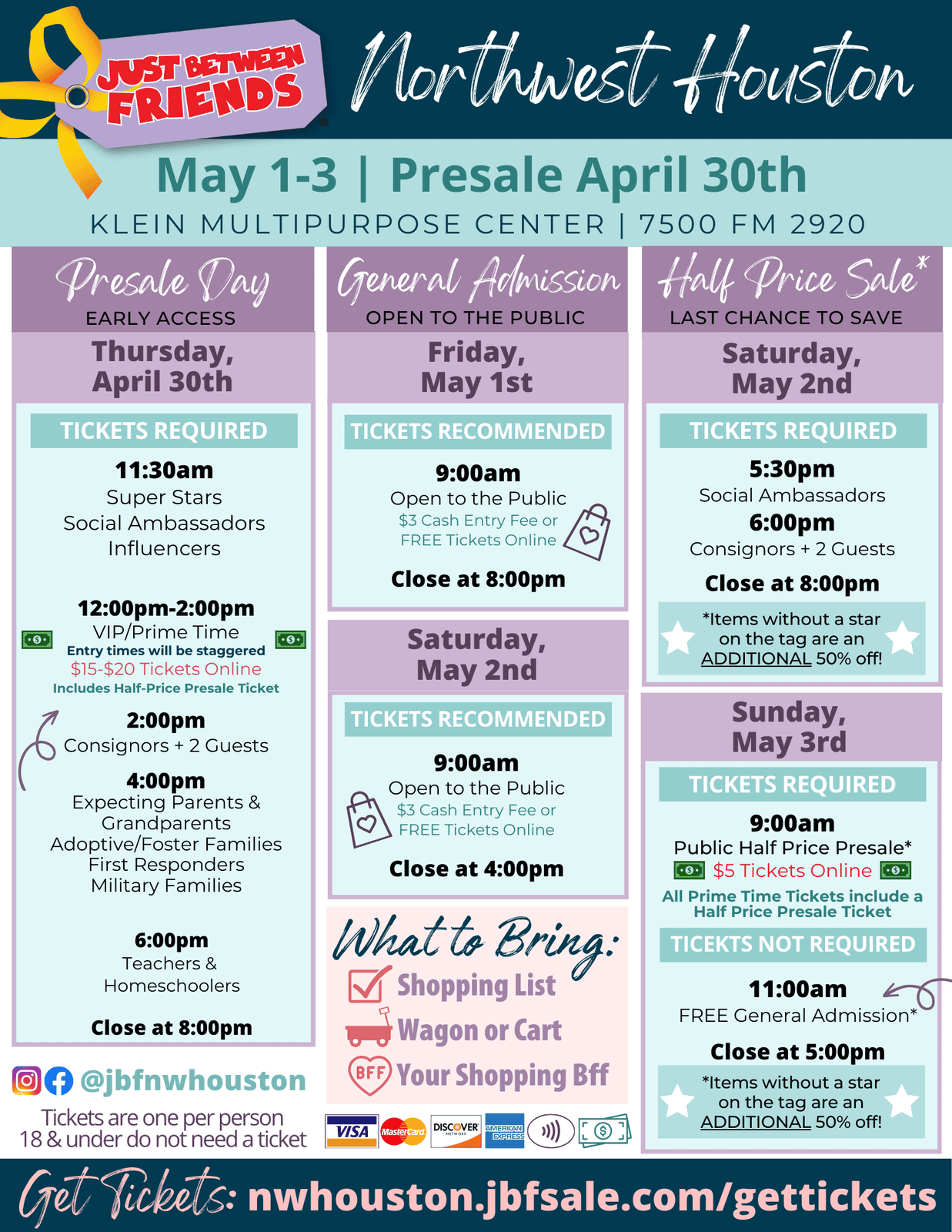 Sale Shopping Schedule
